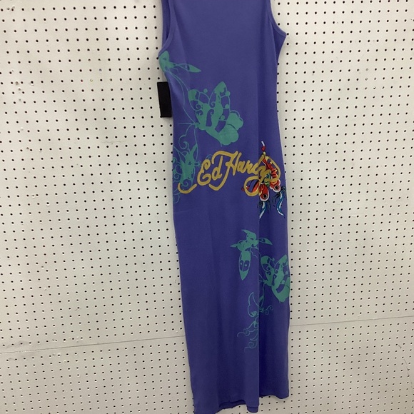 Ed Hardy Sleeves Skull, Butterfly Dress, Size Medium,Color Blue Multi Color NWT - Picture 2 of 3